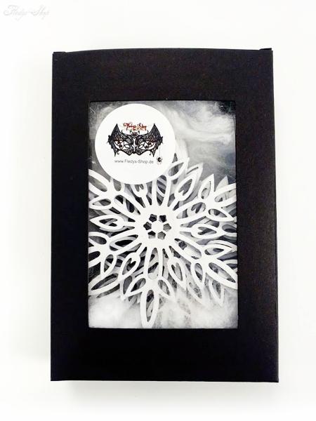 Baumschmuck Holz Schneeflocken weiß